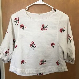 Floral Dolman Bubble Blouse